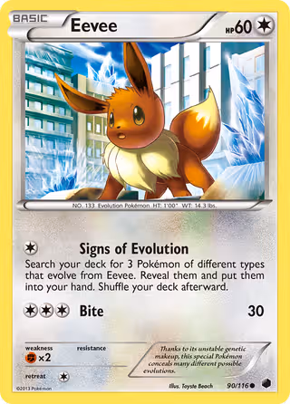 Eevee 90/116 Pokemon card