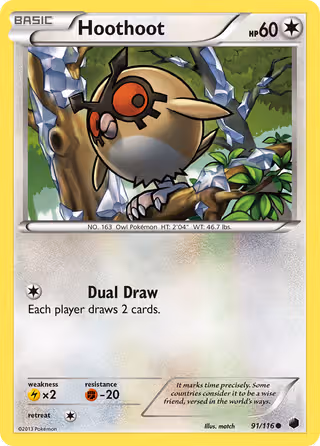 Hoothoot 91/116 Pokemon card