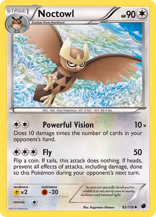 Noctowl 92/116 Pokemon card