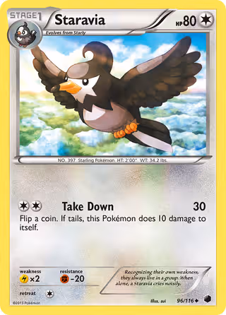Staravia 96/116 Pokemon card