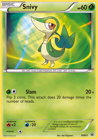 Snivy BW01 Pokemon card