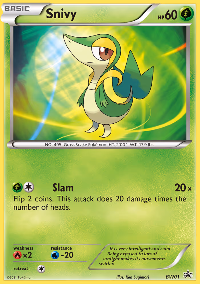 Snivy BW01 Pokemon card