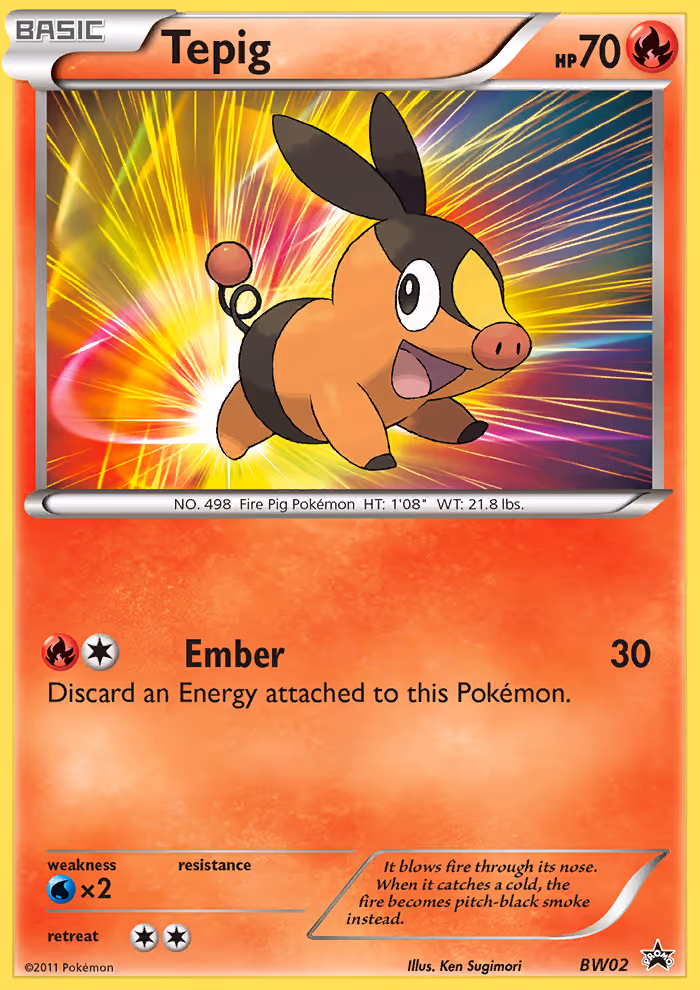 Tepig BW02 Pokemon card