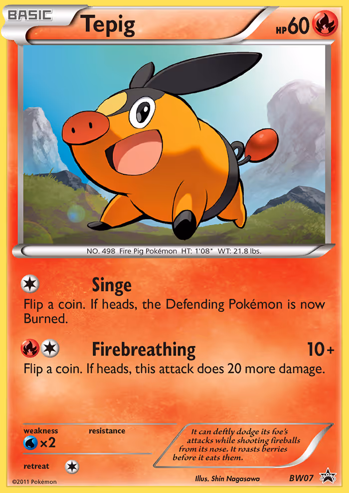 Tepig BW07 Pokemon card