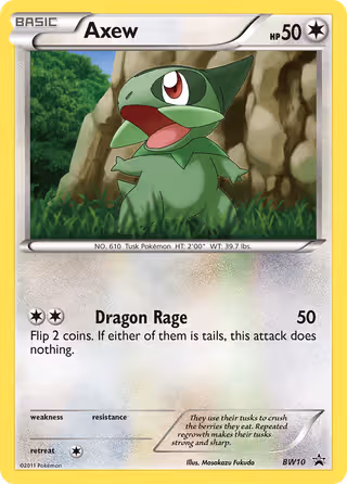 Axew BW10 Pokemon card