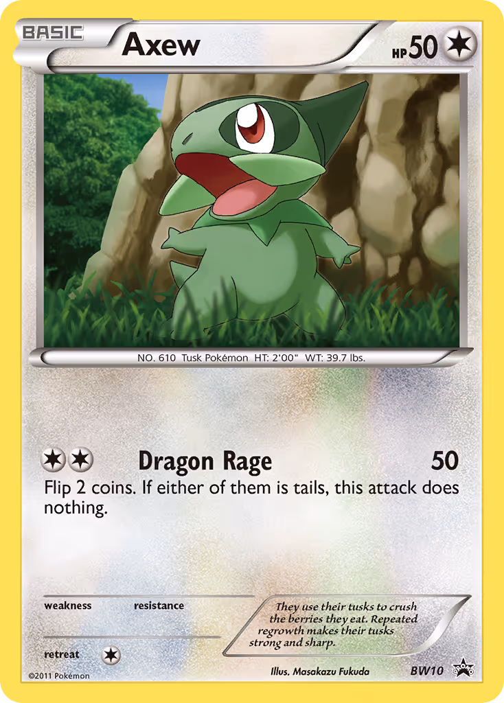 Axew BW10 Pokemon card