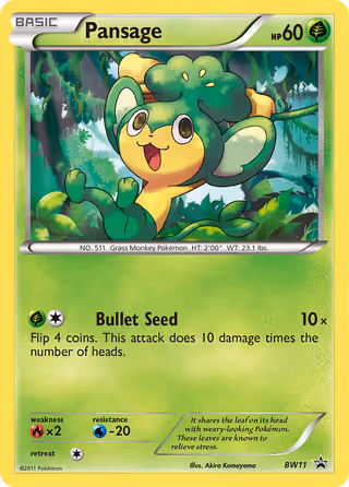 Pansage BW11 Pokemon card