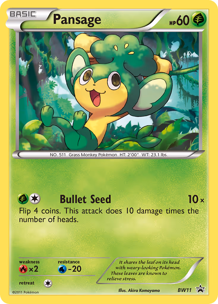 Pansage BW11 Pokemon card
