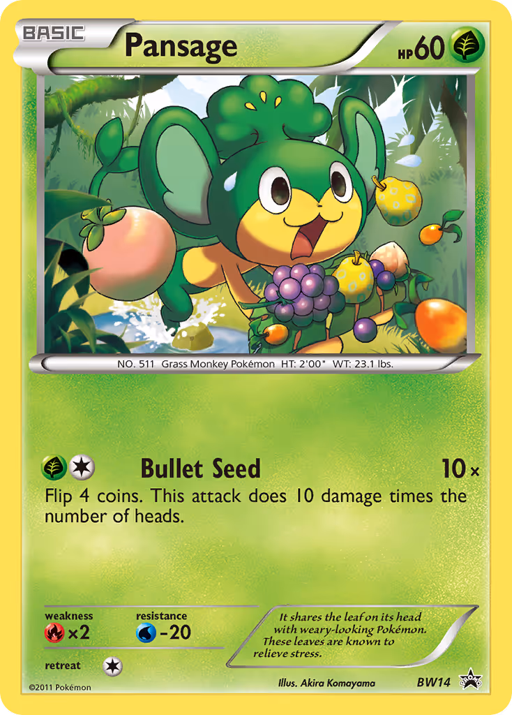 Pansage BW14 Pokemon card