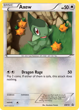 Axew BW16 Pokemon card