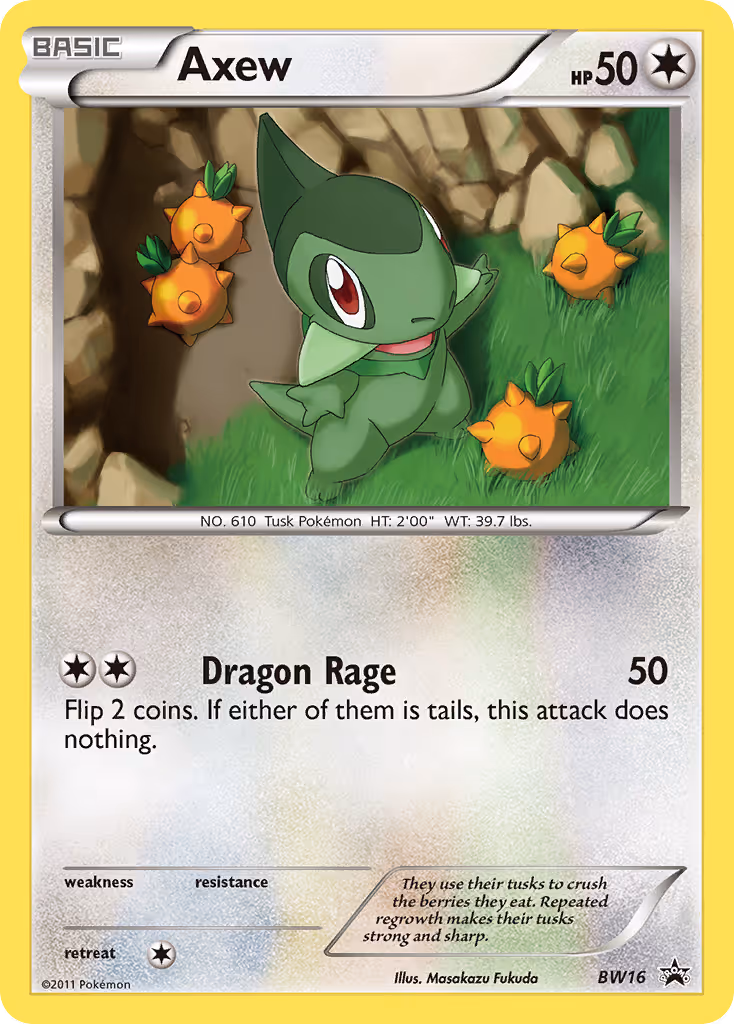Axew BW16 Pokemon card