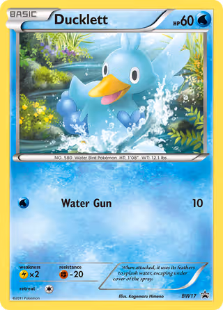 Ducklett BW17 Pokemon card
