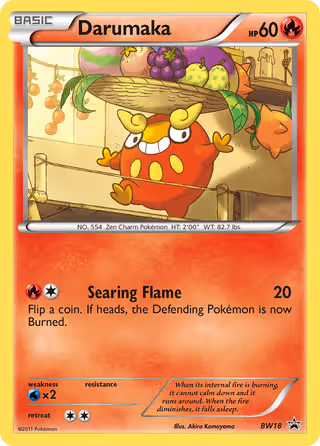 Darumaka BW18 Pokemon card