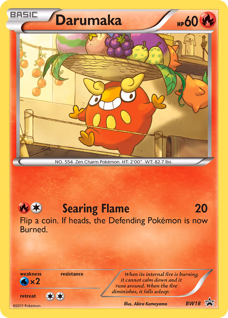 Darumaka BW18 Pokemon card