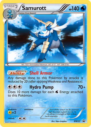 Samurott BW22 Pokemon card