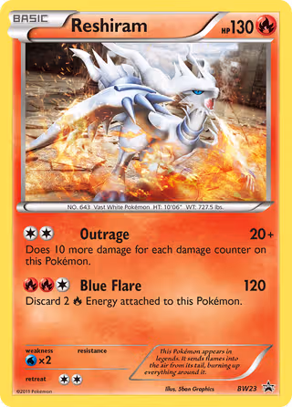 Reshiram BW23 Pokemon card