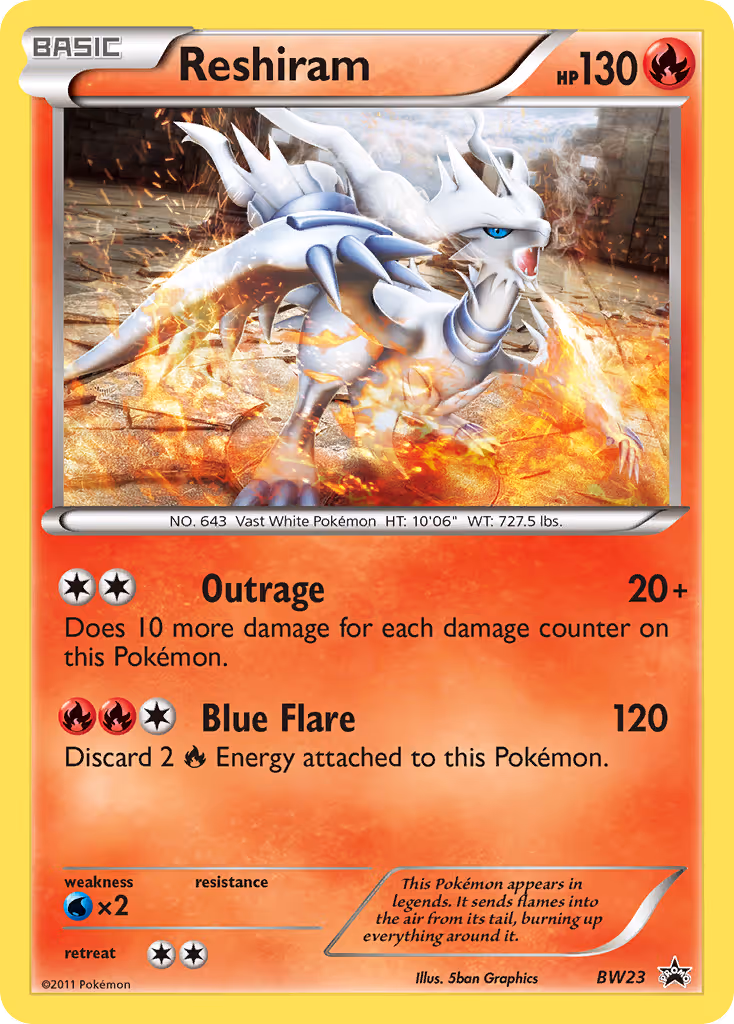Reshiram BW23 Pokemon card