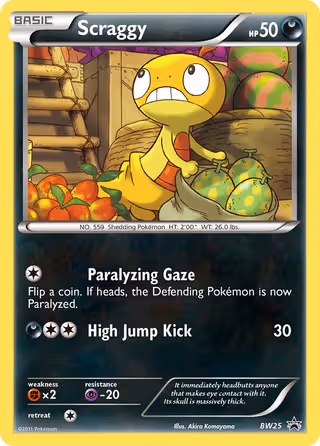 Scraggy BW25 Pokemon card