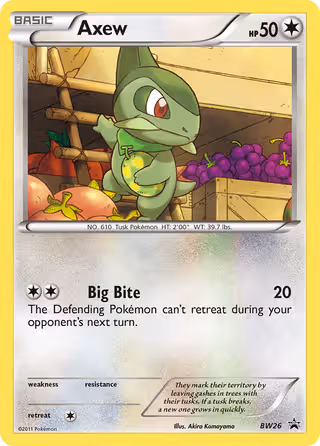 Axew BW26 Pokemon card