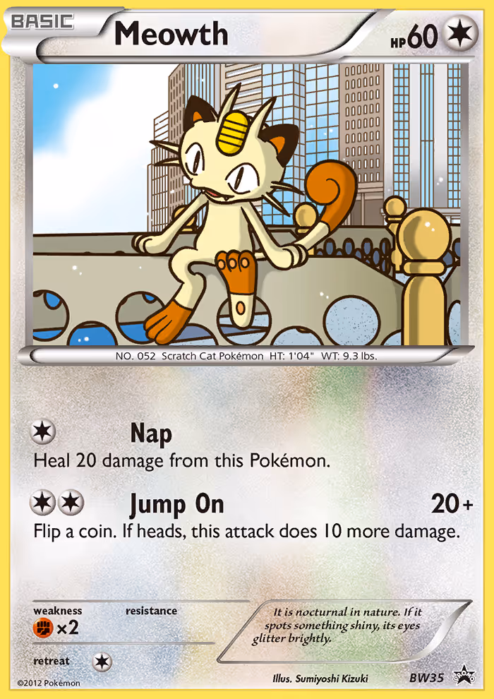 Meowth BW35 Pokemon card