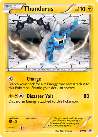 Thundurus BW41 Pokemon card