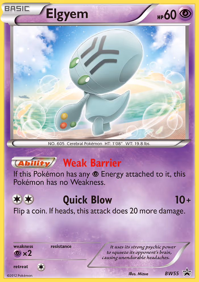 Elgyem BW55 Pokemon card