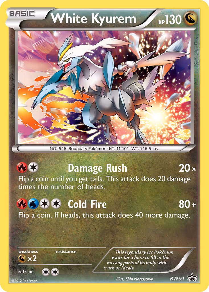 White Kyurem BW59 Pokemon card