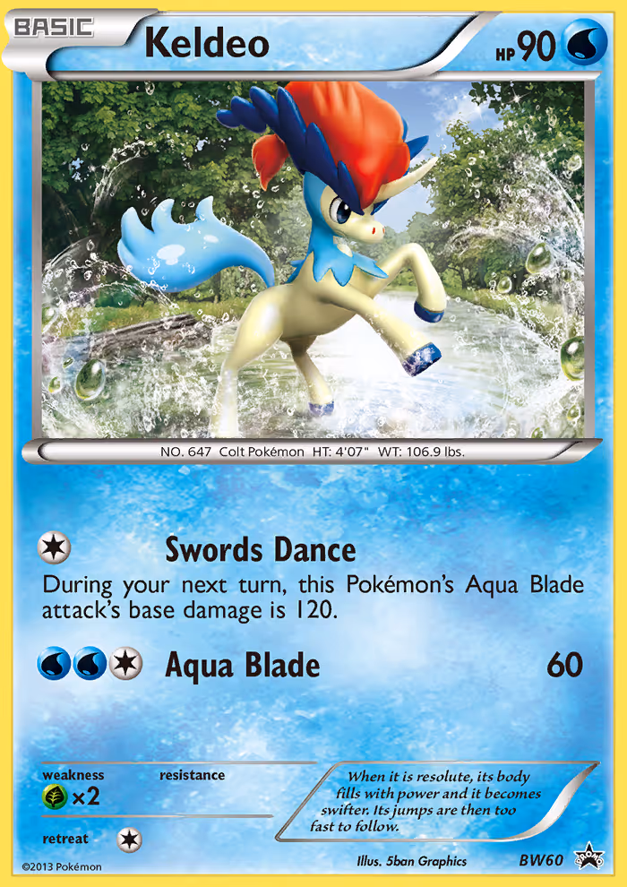 Keldeo BW60 Pokemon card