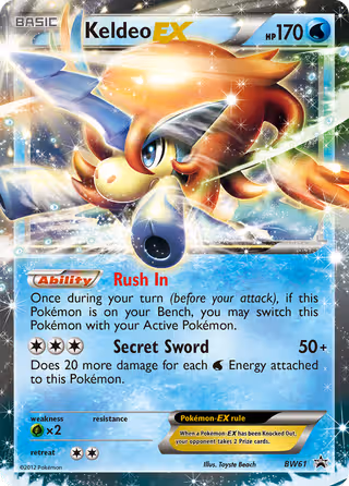 Keldeo-EX BW61 Pokemon card
