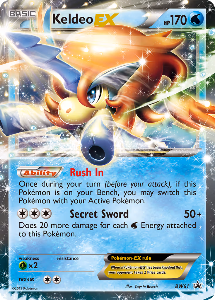 Keldeo-EX BW61 Pokemon card