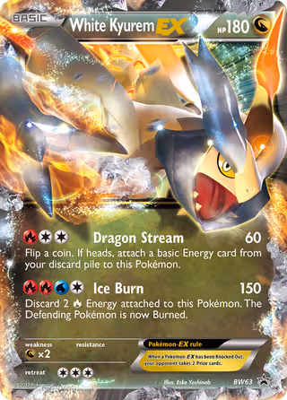 White Kyurem-EX BW63 Pokemon card