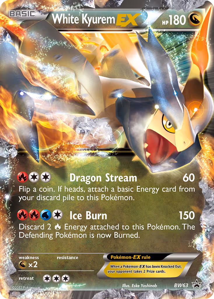 White Kyurem-EX BW63 Pokemon card