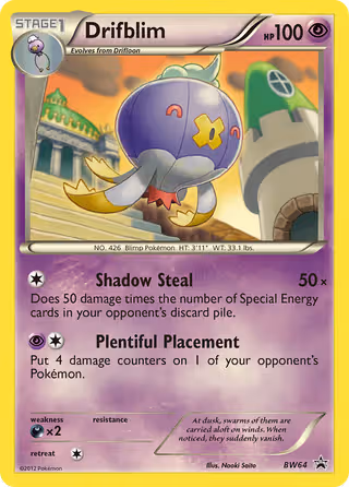 Drifblim BW64 Pokemon card