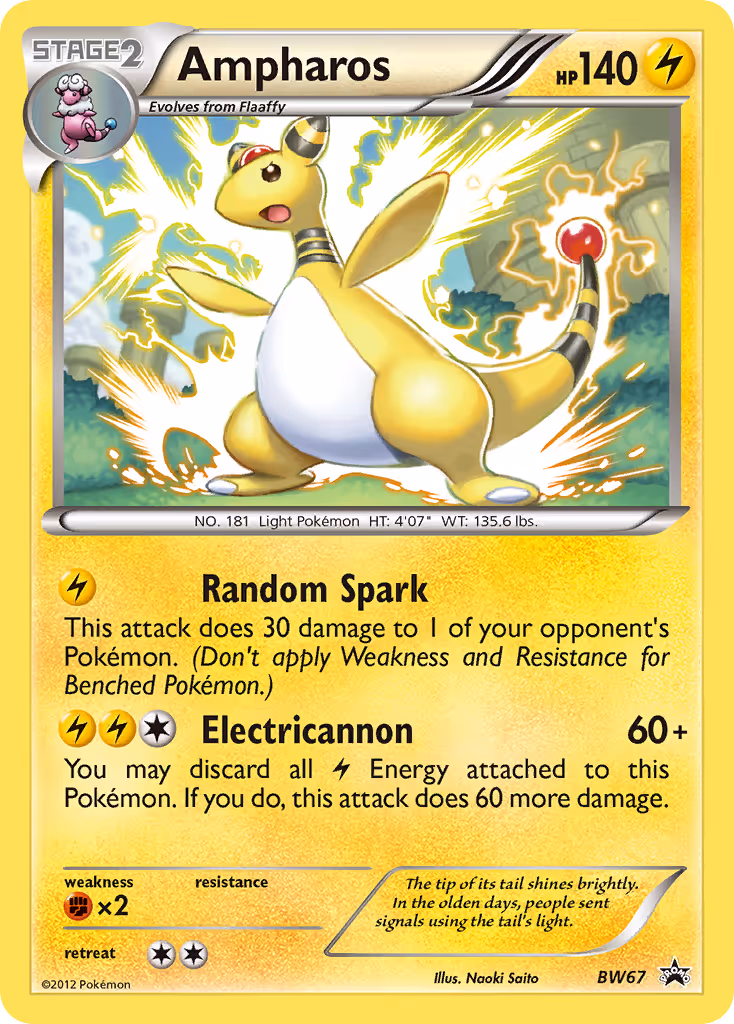 Ampharos BW67 Pokemon card