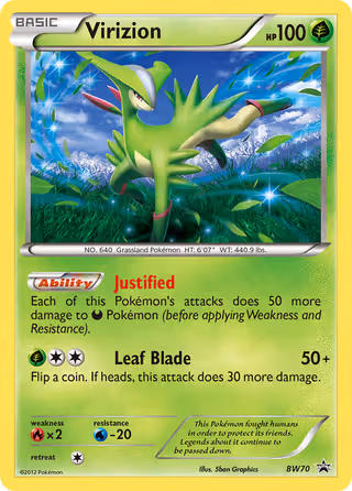 Virizion BW70 Pokemon card