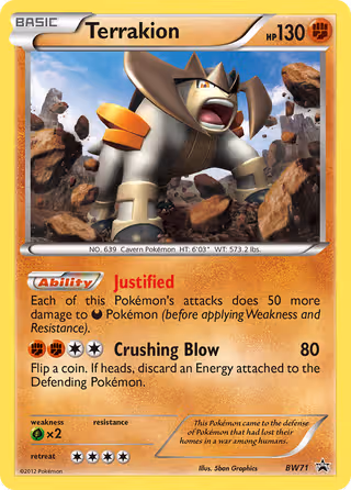 Terrakion BW71 Pokemon card