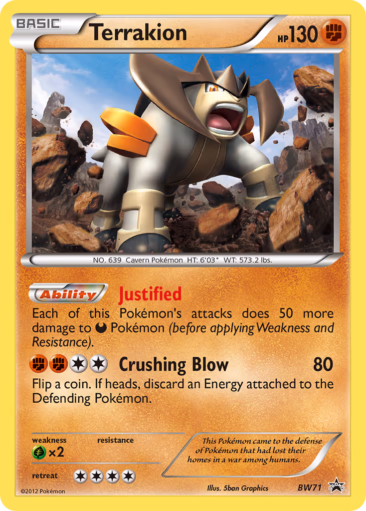 Terrakion BW71 Pokemon card