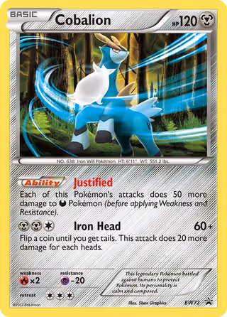 Cobalion BW72 Pokemon card