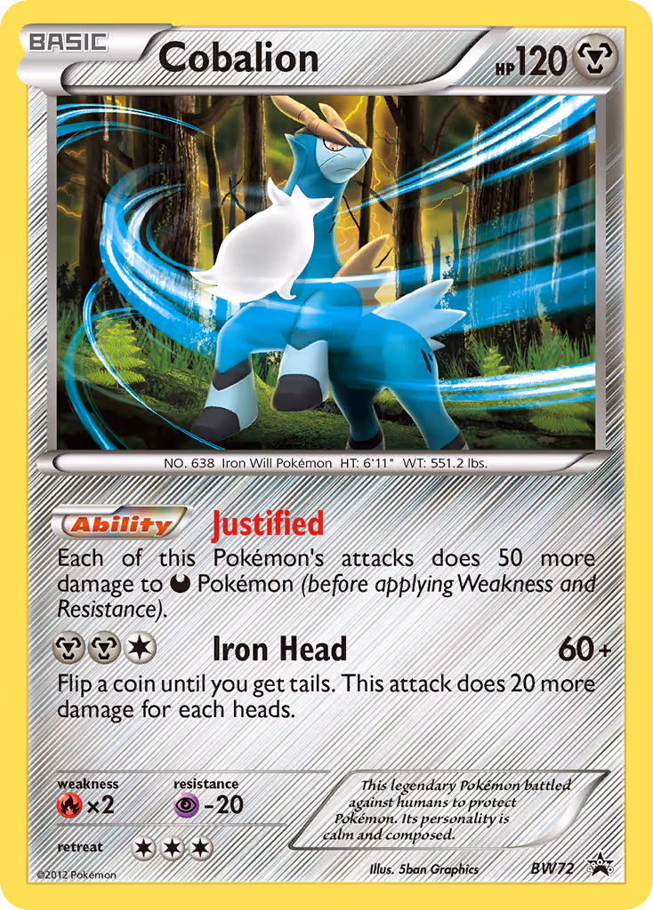 Cobalion BW72 Pokemon card