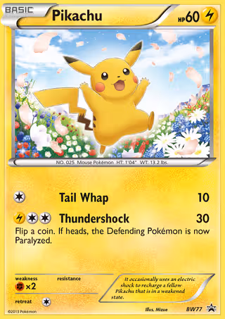 Pikachu BW77 Pokemon card