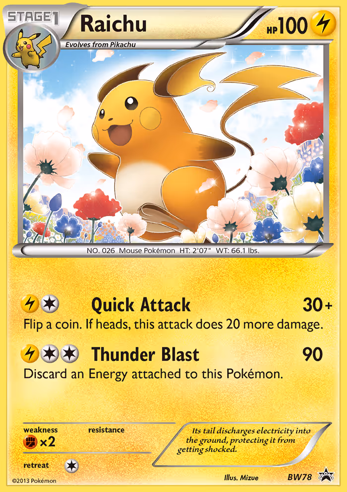 Raichu BW78 Pokemon card