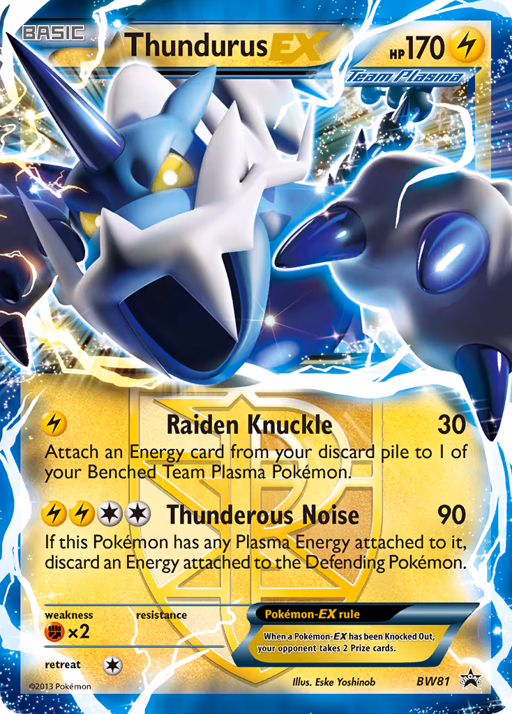 Thundurus-EX BW81 Pokemon card