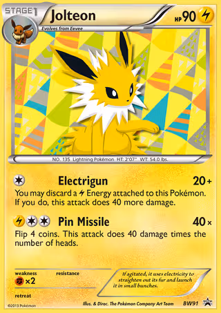Jolteon BW91 Pokemon card