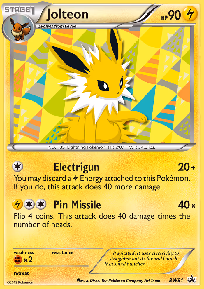 Jolteon BW91 Pokemon card