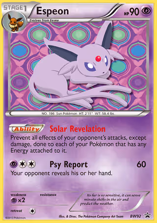 Espeon BW92 Pokemon card