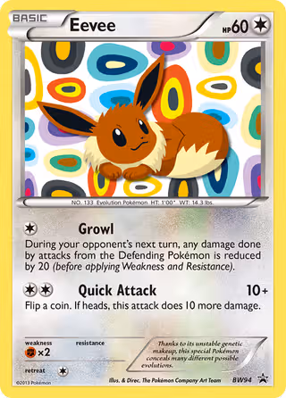 Eevee BW94 Pokemon card