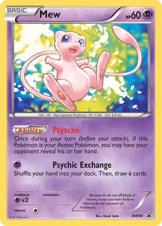 Mew BW98 Pokemon card