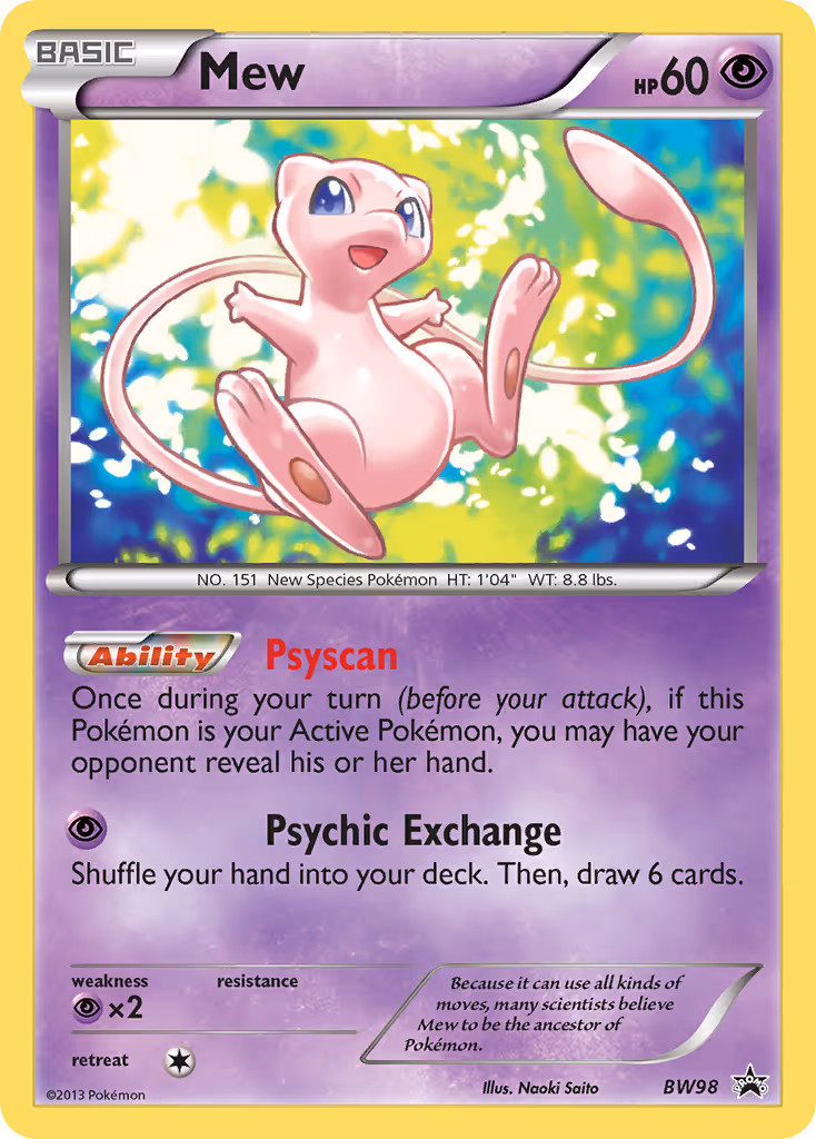 Mew BW98 Pokemon card