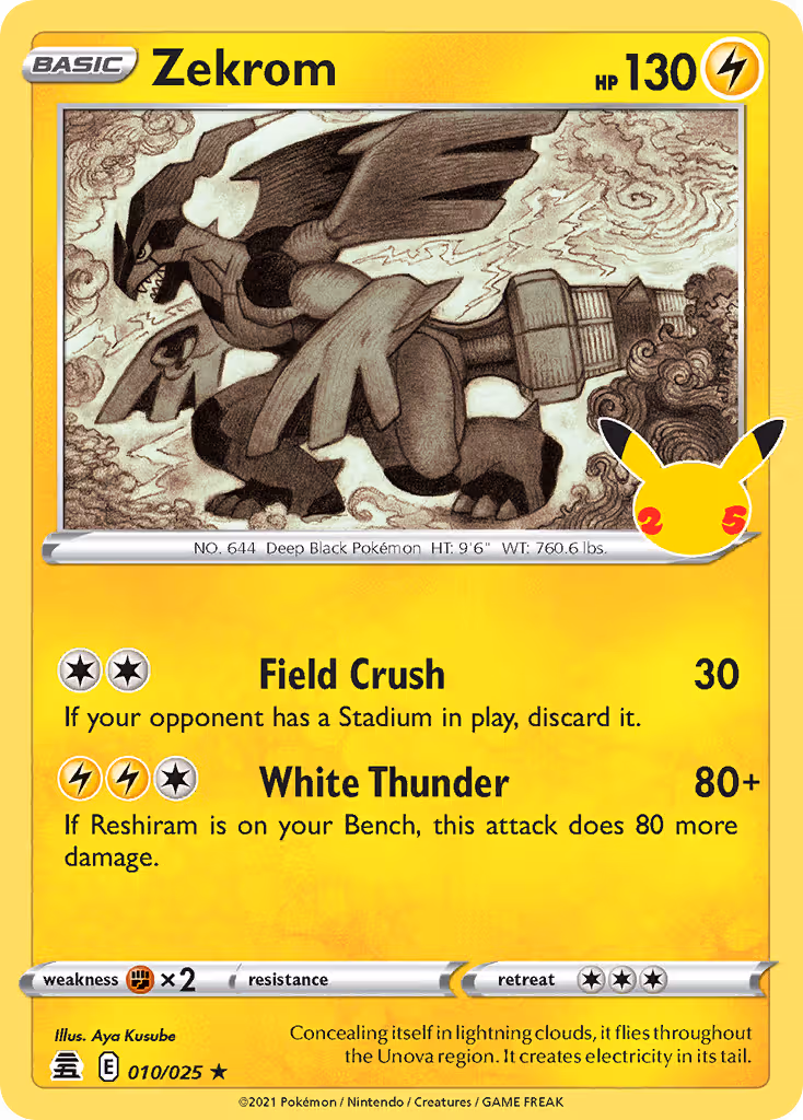 Zekrom 10/25 Pokemon card