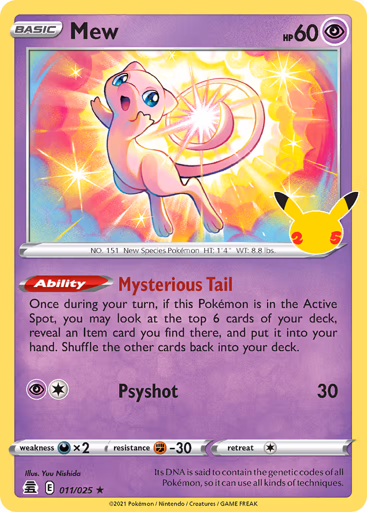 Mew 11/25 Pokemon card
